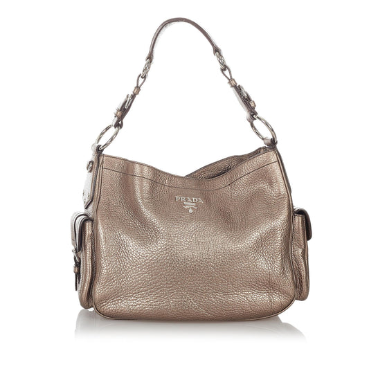 Prada Metallic Leather Shoulder Bag - Rovelle Bags