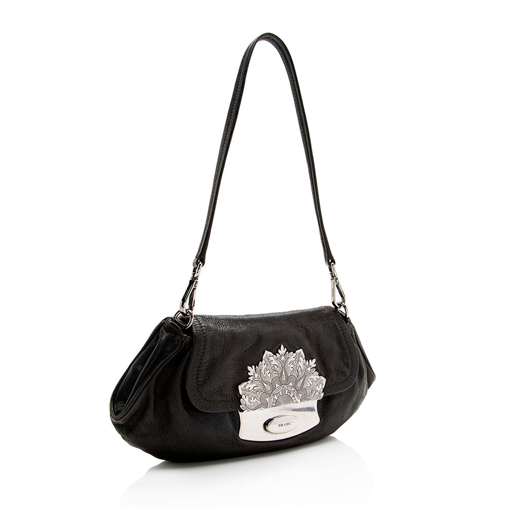 Prada Nappa Embellished Pushlock Shoulder Bag - Rovelle Bags