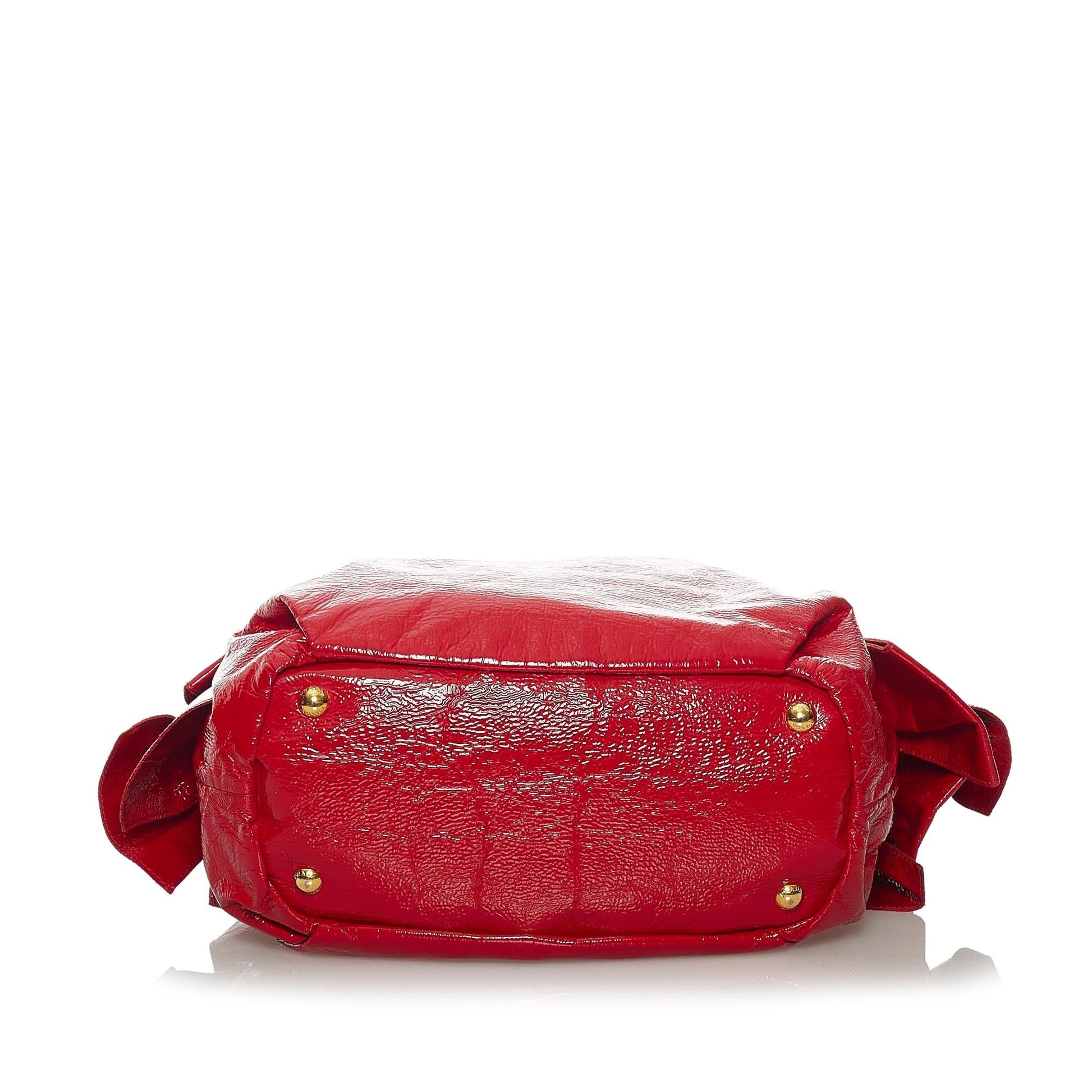 Prada Patent Leather Bow Satchel - Rovelle Bags