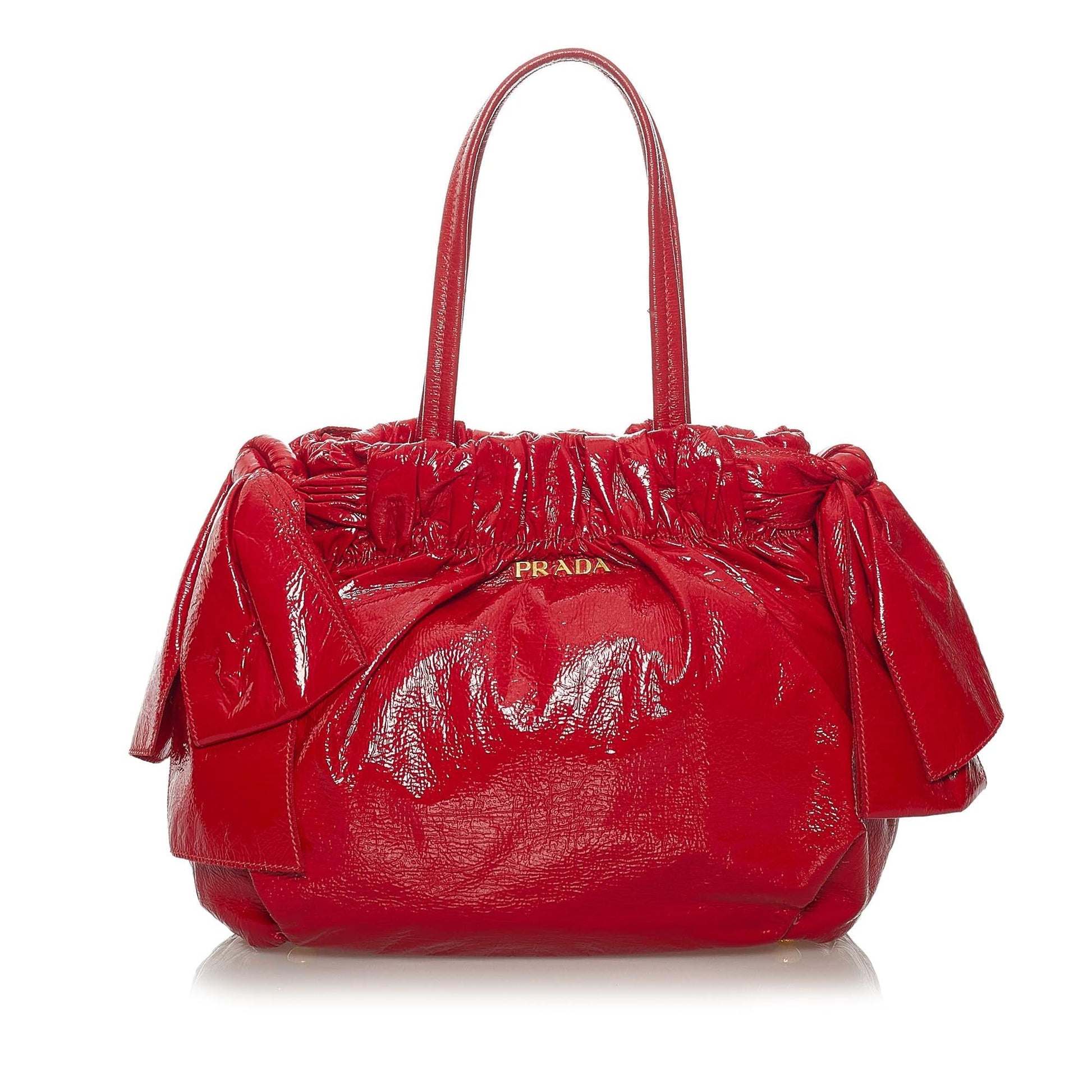 Prada Patent Leather Bow Satchel - Rovelle Bags