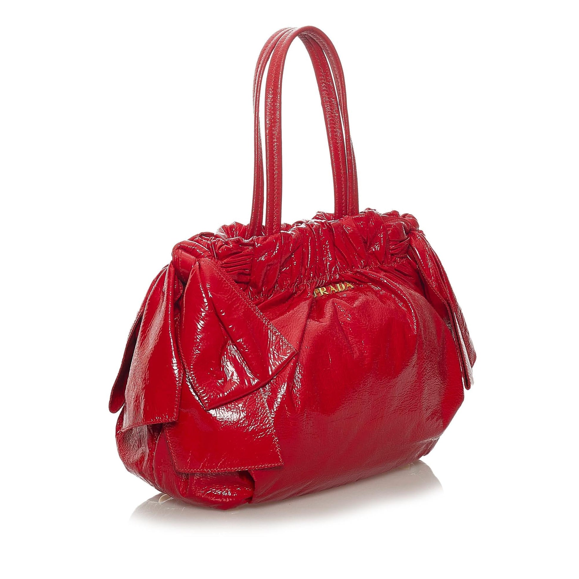 Prada Patent Leather Bow Satchel - Rovelle Bags