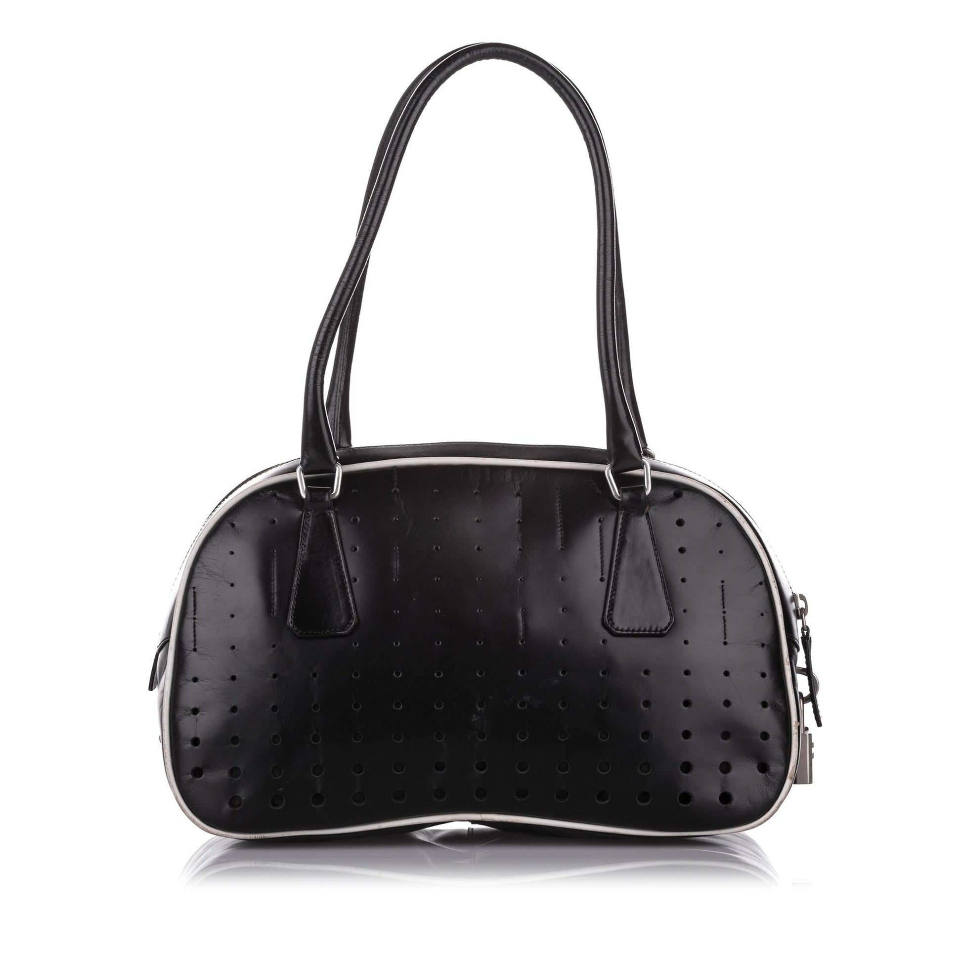 Prada Perforated Leather Shoulder Bag - Rovelle Bags