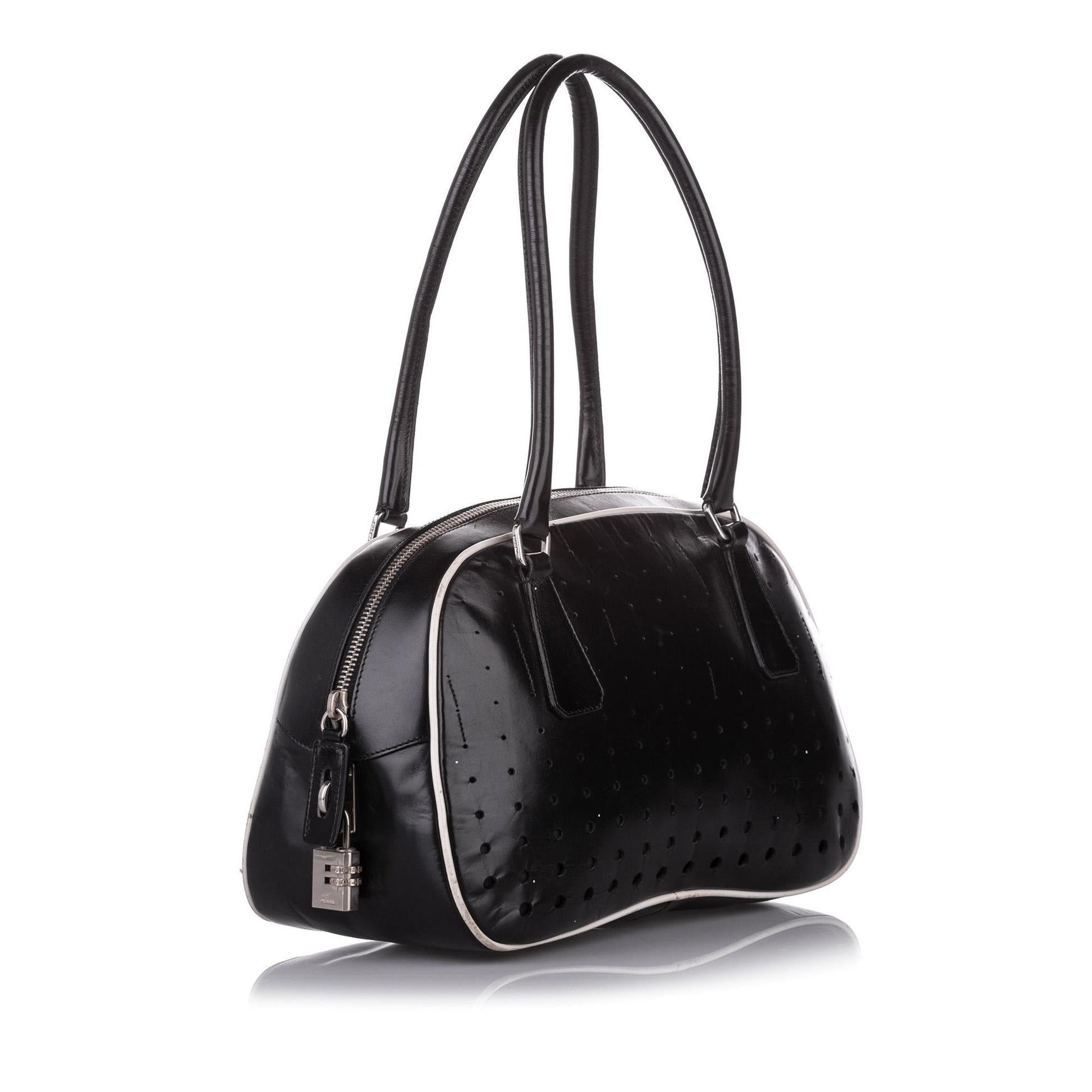 Prada Perforated Leather Shoulder Bag - Rovelle Bags