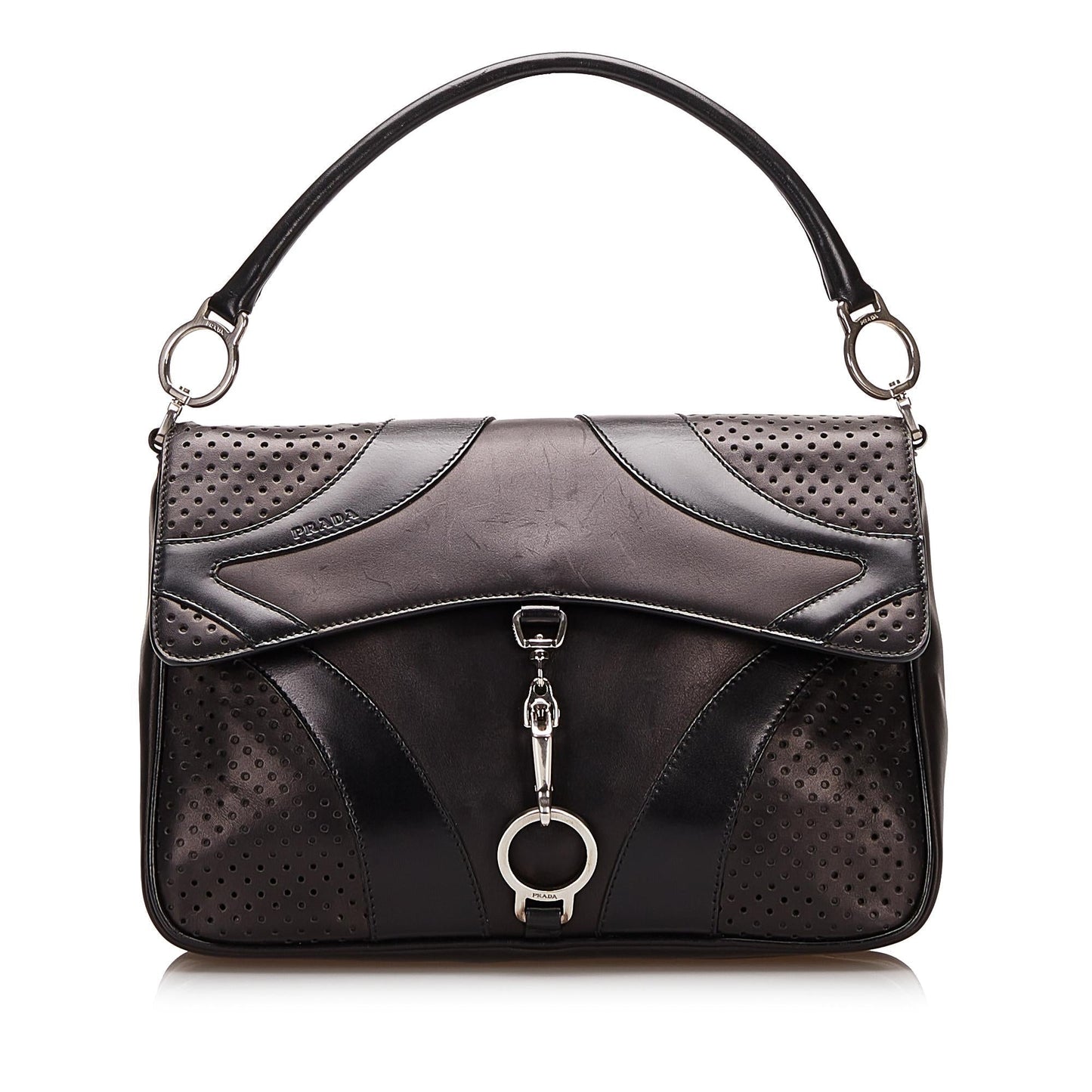 Prada Perforated Leather Top Handle Bag - Rovelle Bags