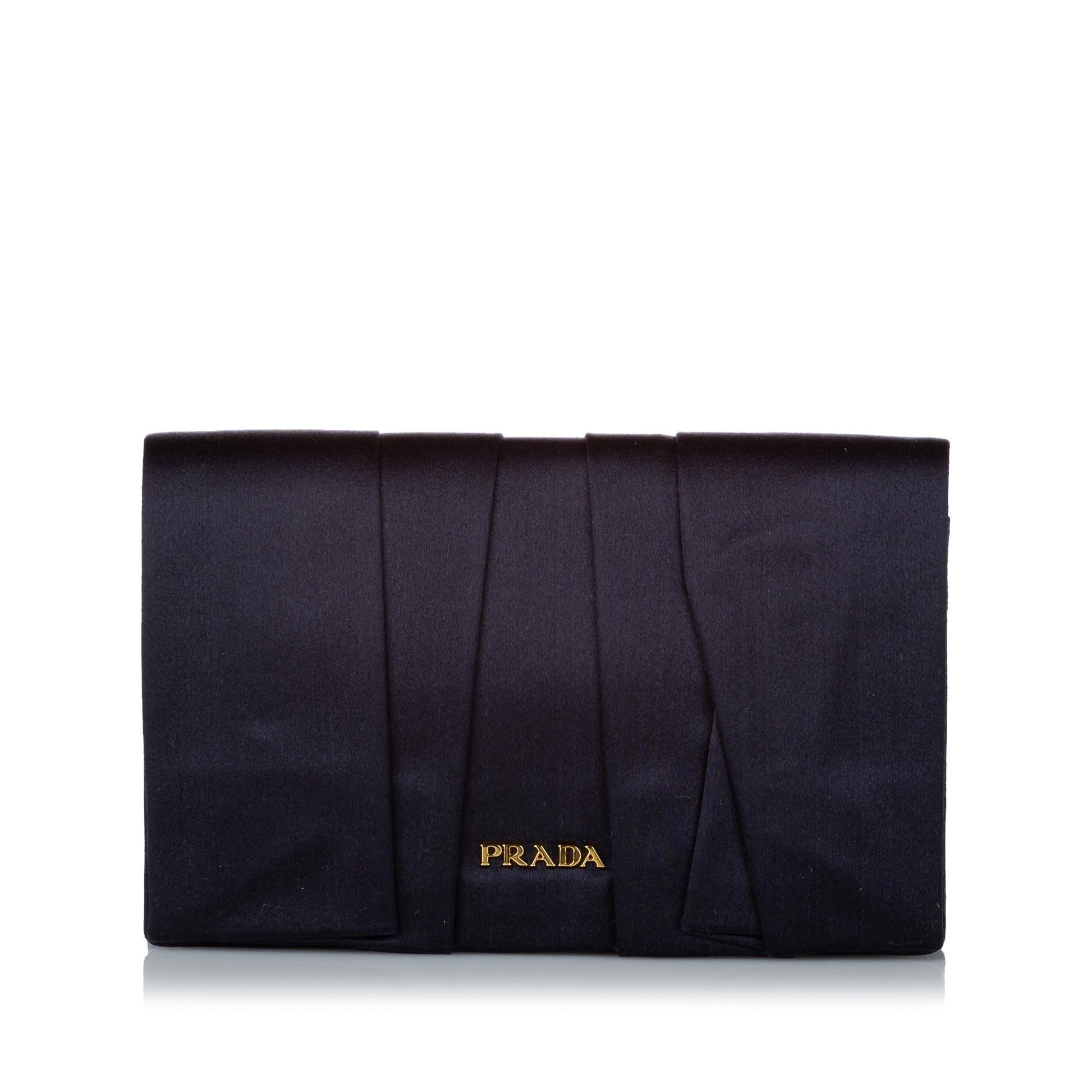 Prada Pleated Satin Clutch Bag - Rovelle Bags