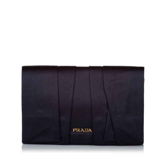 Prada Pleated Satin Clutch Bag - Rovelle Bags