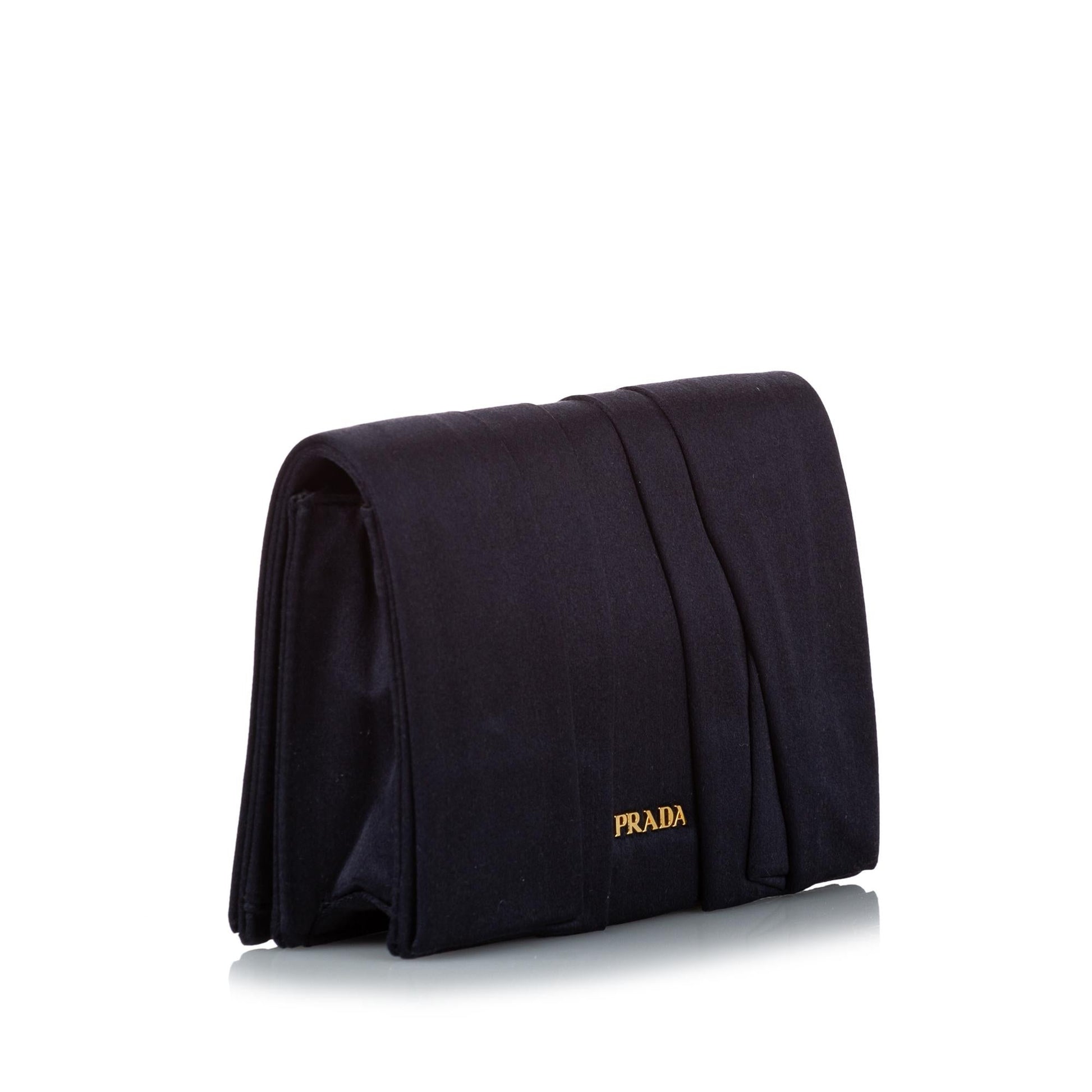 Prada Pleated Satin Clutch Bag - Rovelle Bags