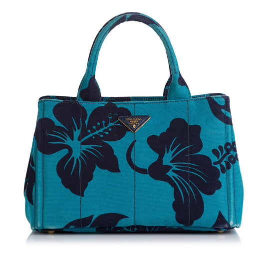 Prada Printed Canapa Satchel - Rovelle Bags