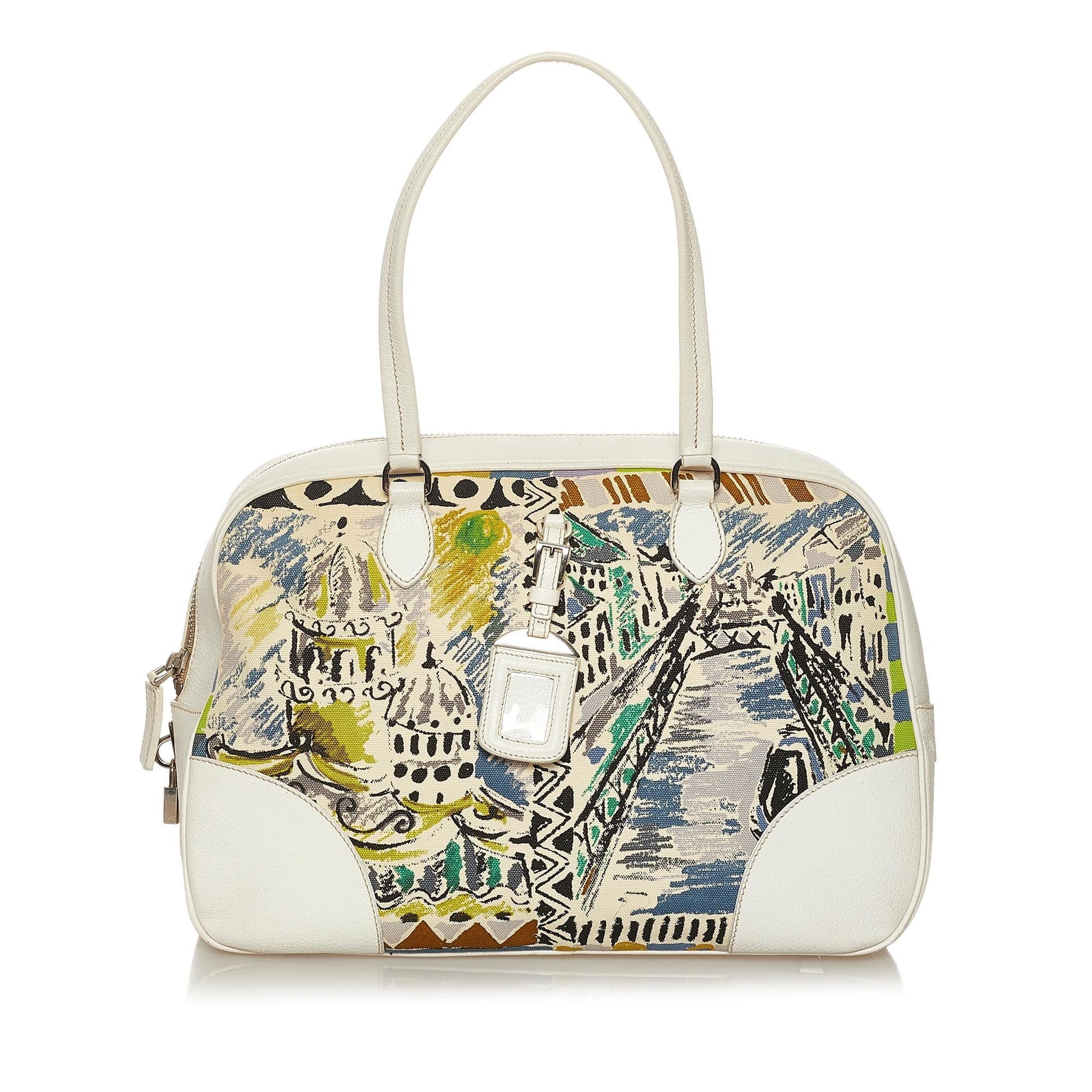Prada Printed Canvas Shoulder Bag - Rovelle Bags