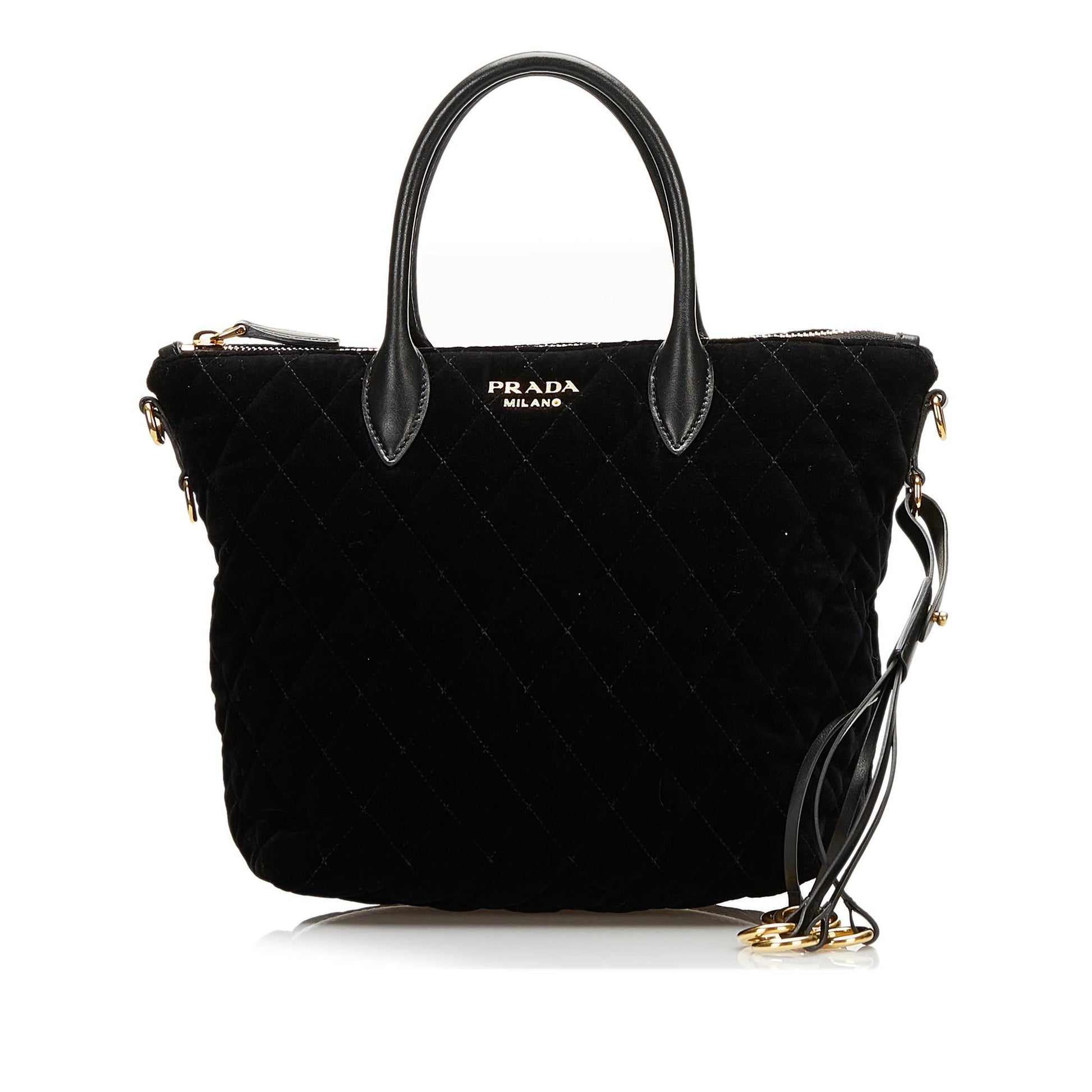 Prada Quilted Velvet Satchel - Rovelle Bags