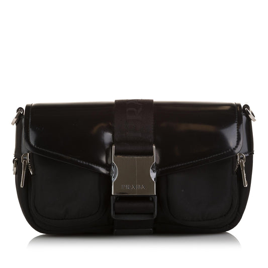 Prada Re Nylon Spazzolato Pocket Crossbody Bag - Rovelle Bags