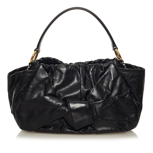 Prada Ruffled Leather Handbag - Rovelle Bags