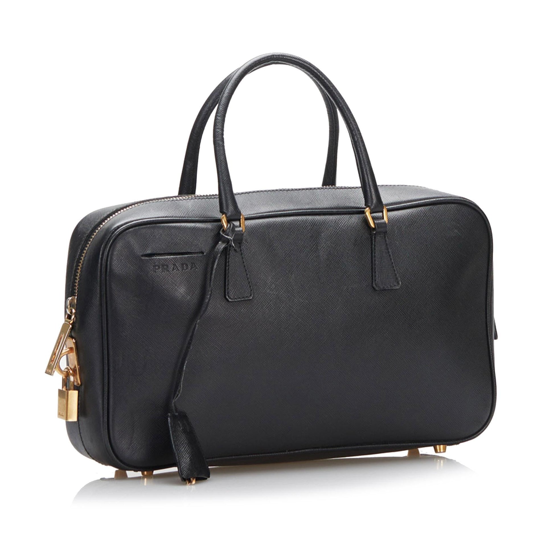 Prada Saffiano Bauletto Handbag - Rovelle Bags