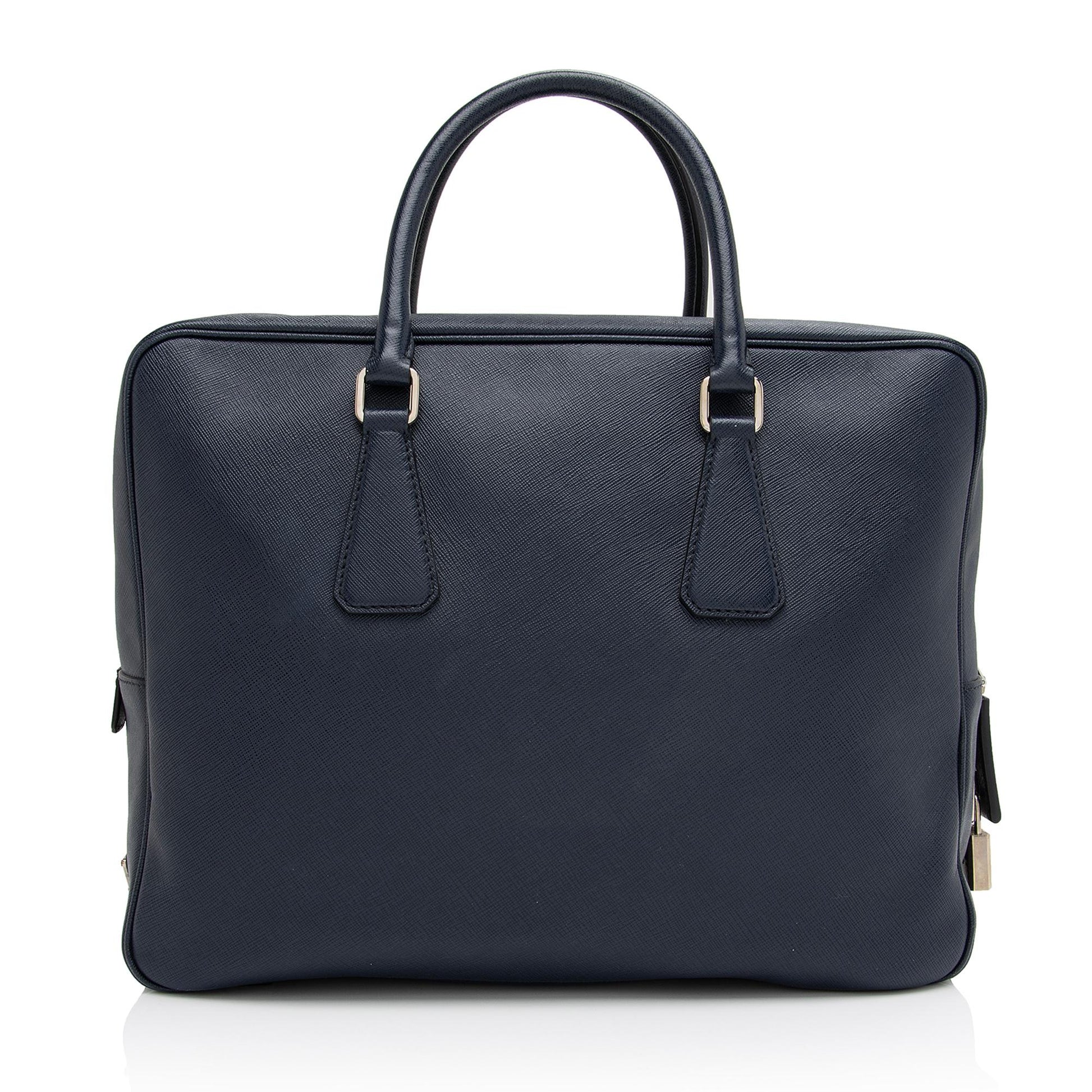 Prada Saffiano Borsa Da Viaggio Travel Briefcase Handbag - Rovelle Bags