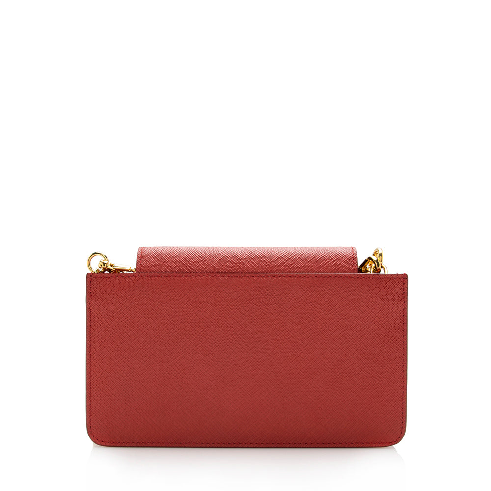Prada Saffiano Bow Chain Phone Crossbody Bag - Rovelle Bags