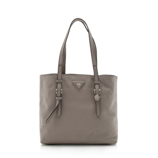 Prada Saffiano Cuir Buckle Tote - Rovelle Bags