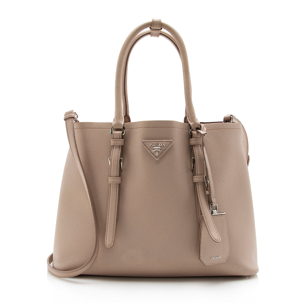 Prada Saffiano Cuir Double Handle Medium Tote - FINAL - Rovelle Bags