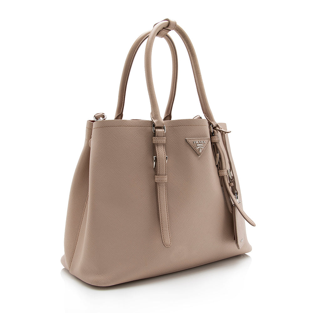 Prada Saffiano Cuir Double Handle Medium Tote - FINAL - Rovelle Bags