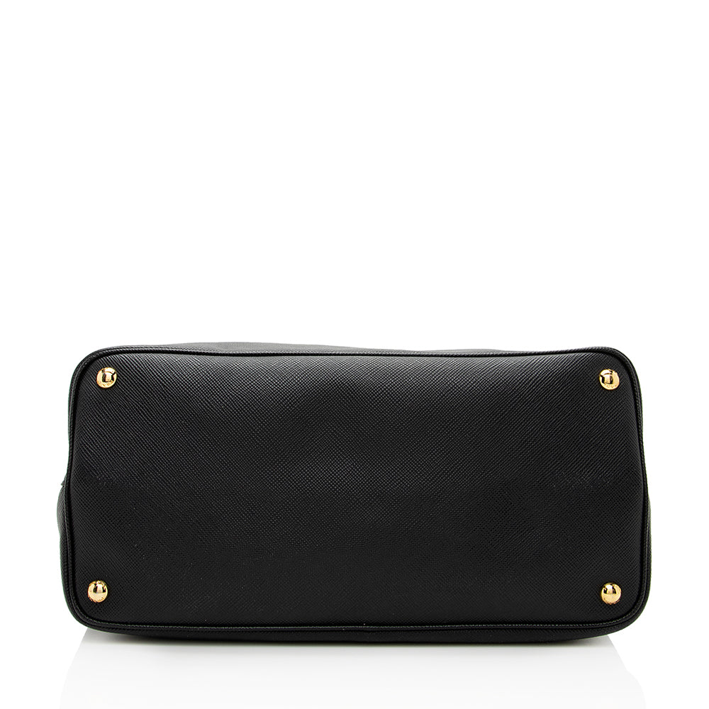 Prada Saffiano Cuir Double Handle Medium Tote - Rovelle Bags