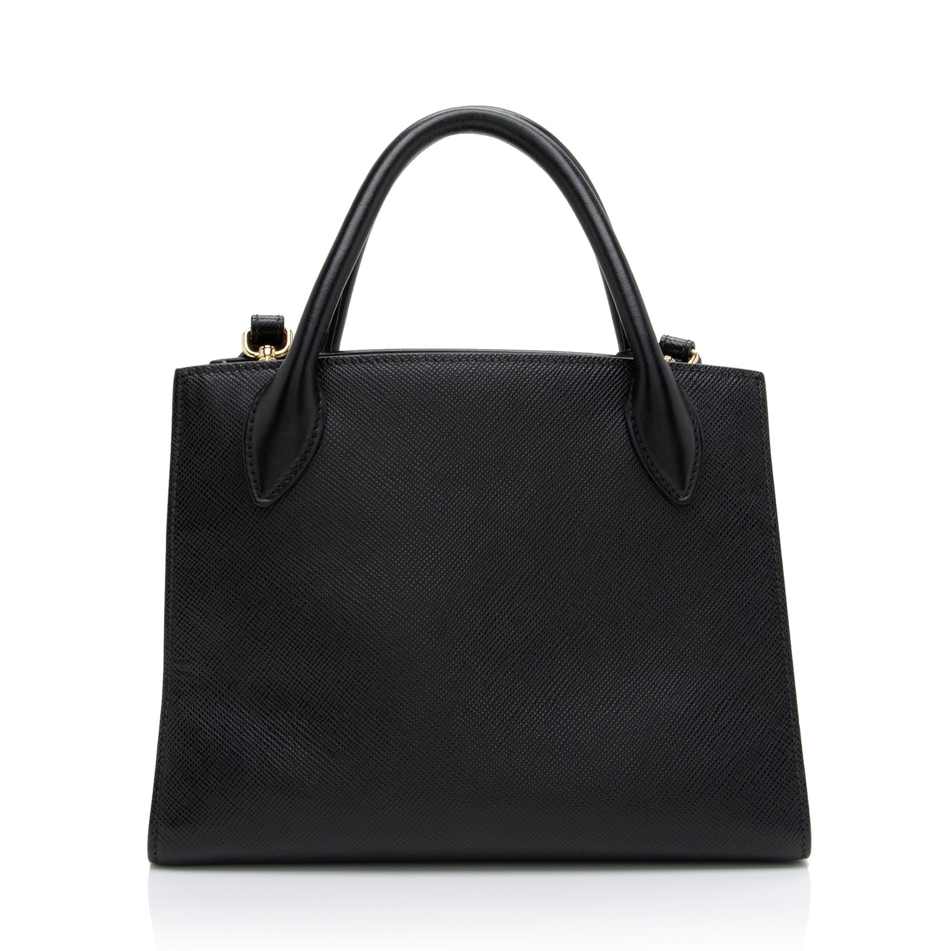 Prada Saffiano Cuir Leather Monochrome Small Tote - Rovelle Bags