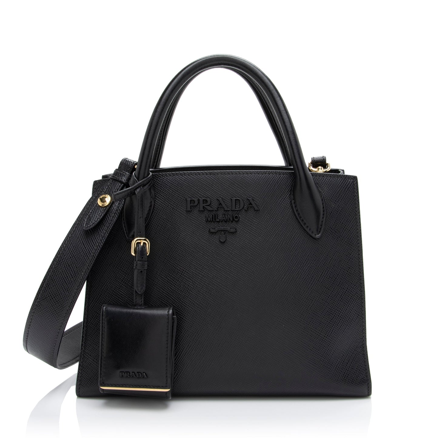Prada Saffiano Cuir Leather Monochrome Small Tote - Rovelle Bags