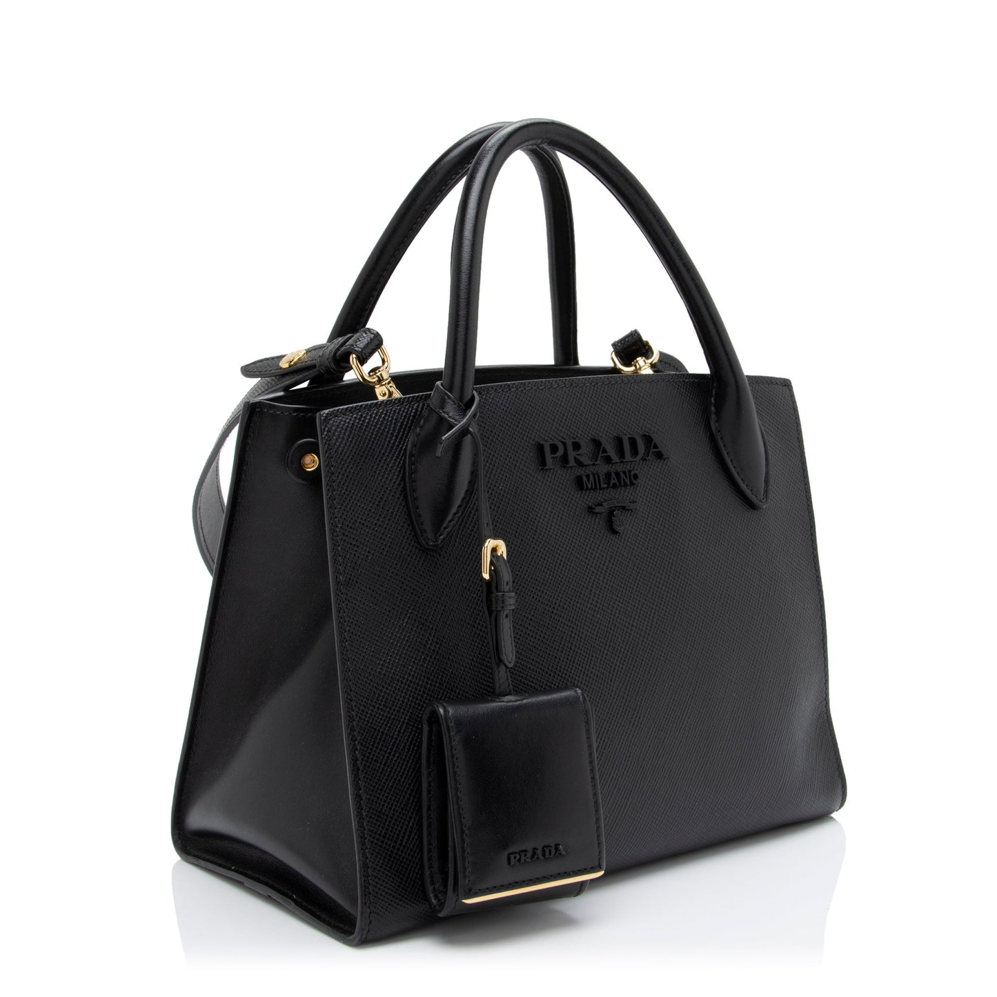 Prada Saffiano Cuir Leather Monochrome Small Tote - Rovelle Bags