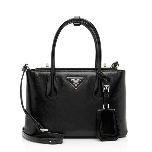 Prada Saffiano Cuir Leather Twin Mini Tote - Rovelle Bags