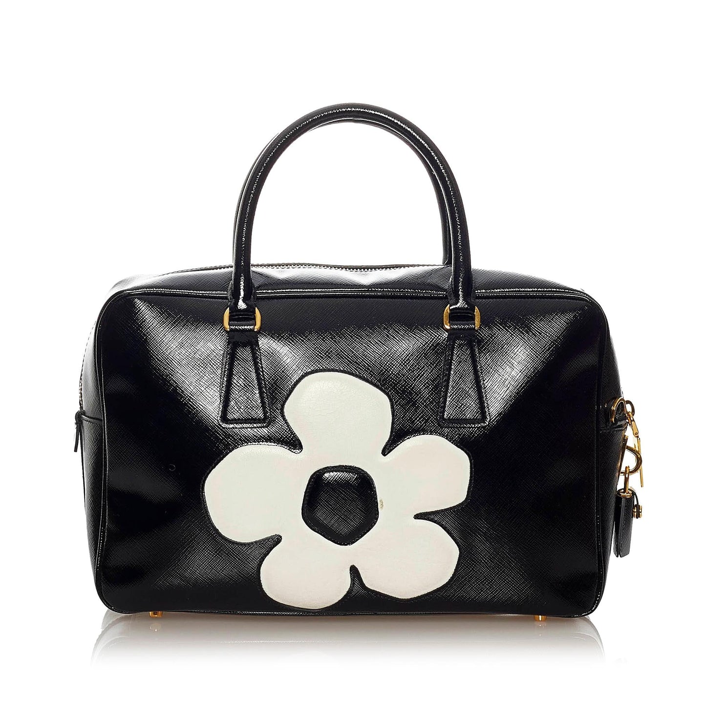 Prada Saffiano Flower Satchel - Rovelle Bags