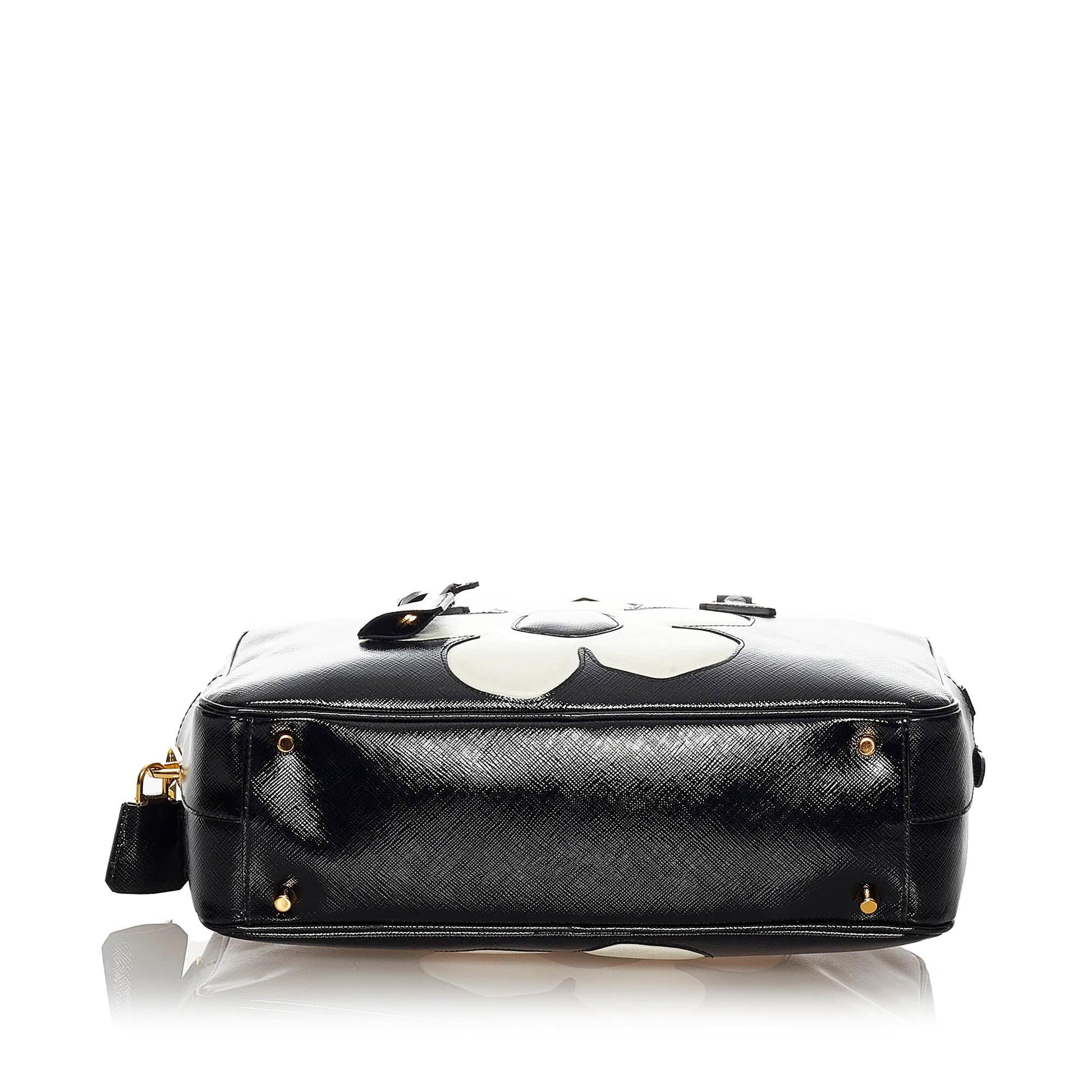 Prada Saffiano Flower Satchel - Rovelle Bags