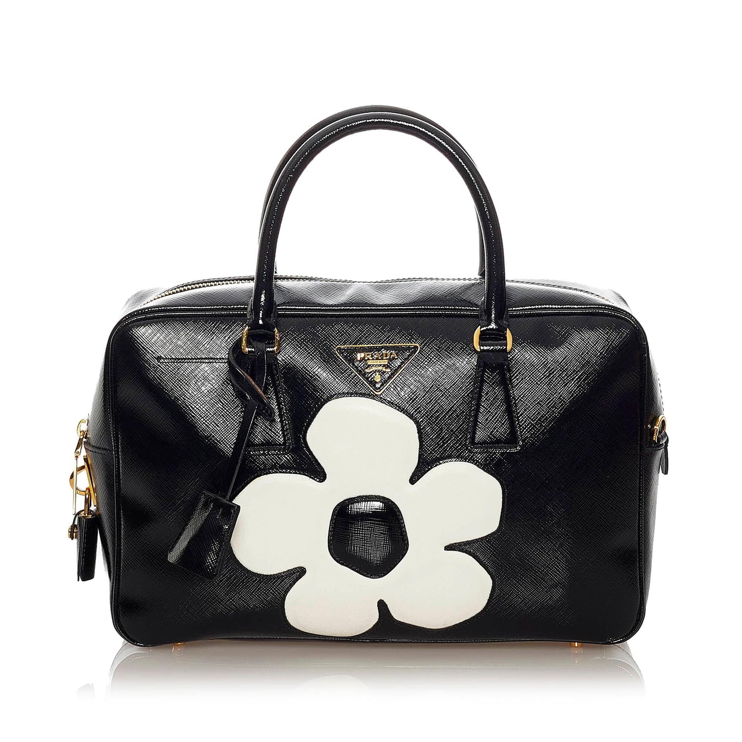 Prada Saffiano Flower Satchel - Rovelle Bags