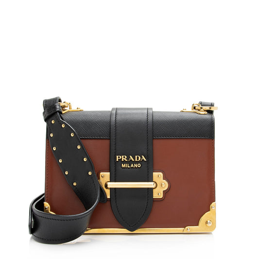 Prada Saffiano Leather Cahier Shoulder Bag Style 2 - Rovelle Bags