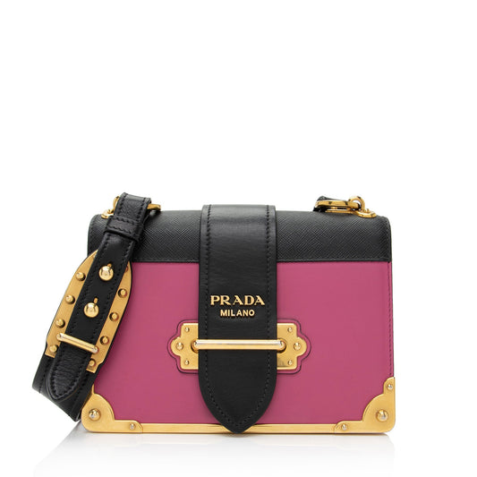 Prada Saffiano Leather Cahier Shoulder Bag - Rovelle Bags