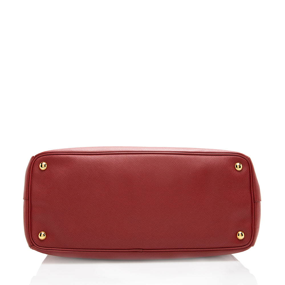 Prada Saffiano Leather Lux Double-Zip Medium Tote - FINAL - Rovelle Bags