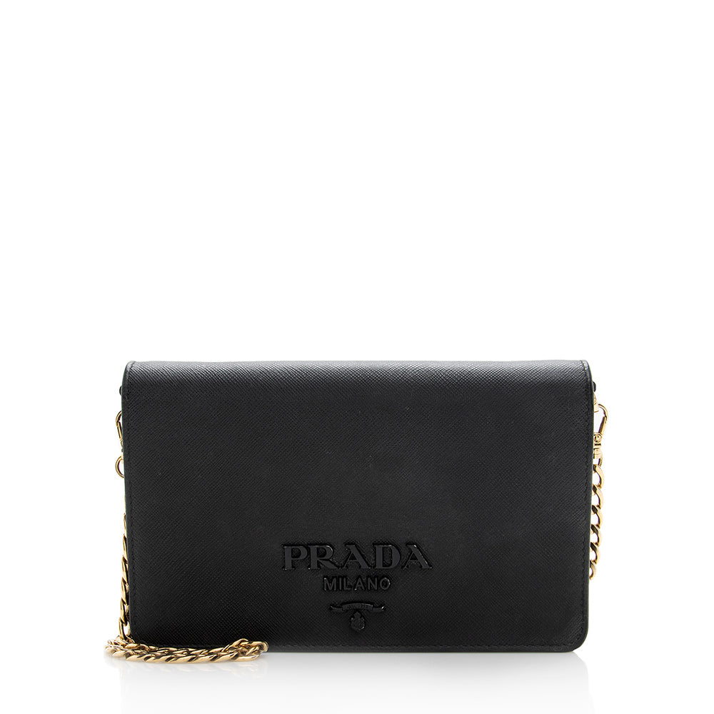 Prada Saffiano Leather Monochrome Small Crossbody Bag - Rovelle Bags