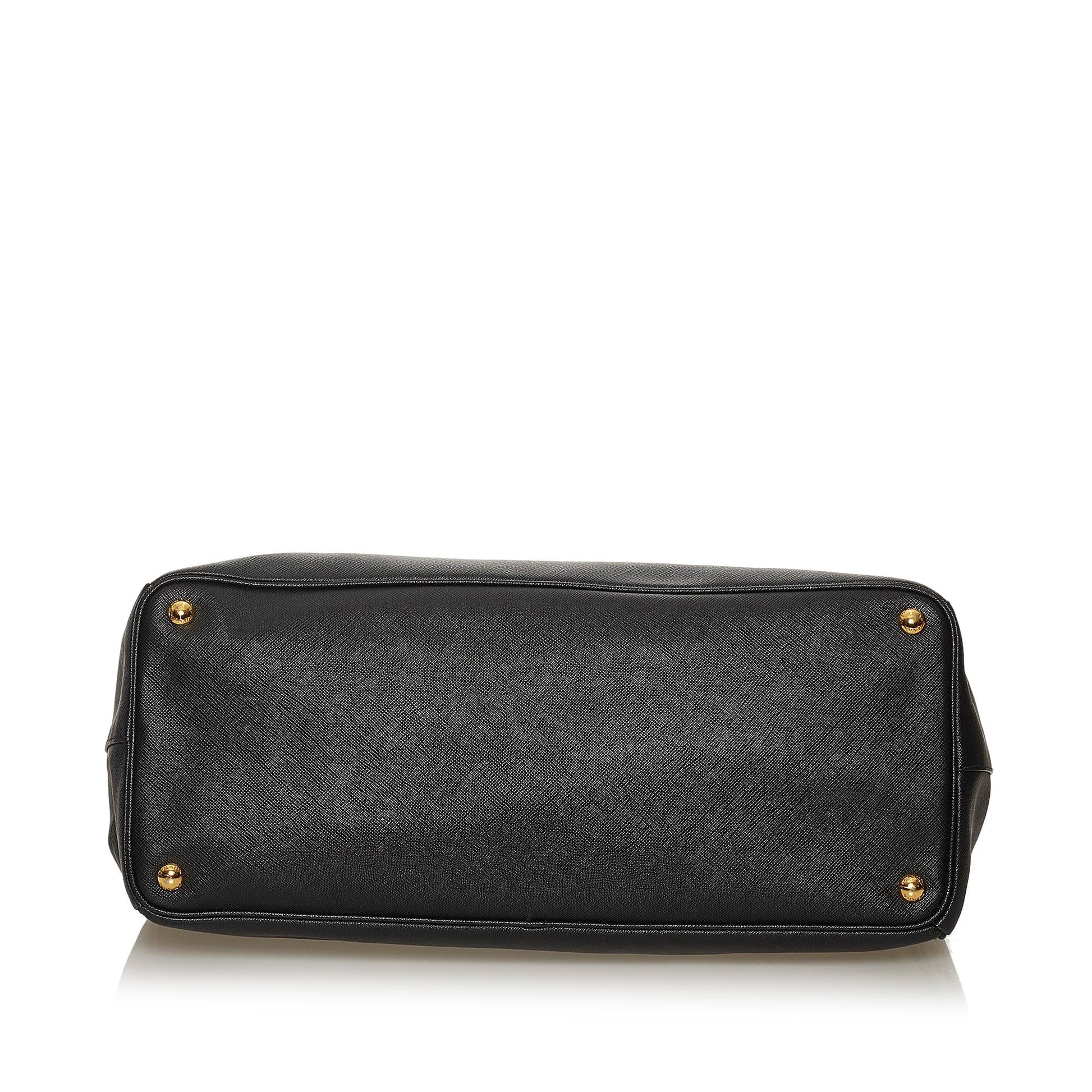 Prada Saffiano Lux Double Zip Galleria Tote Bag - Rovelle Bags