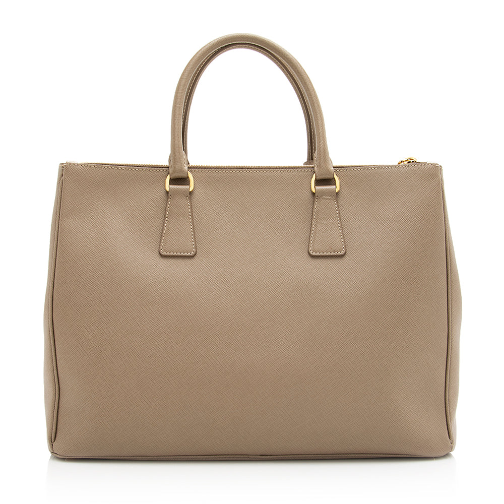 Prada Saffiano Lux Double-Zip Large Tote - Rovelle Bags