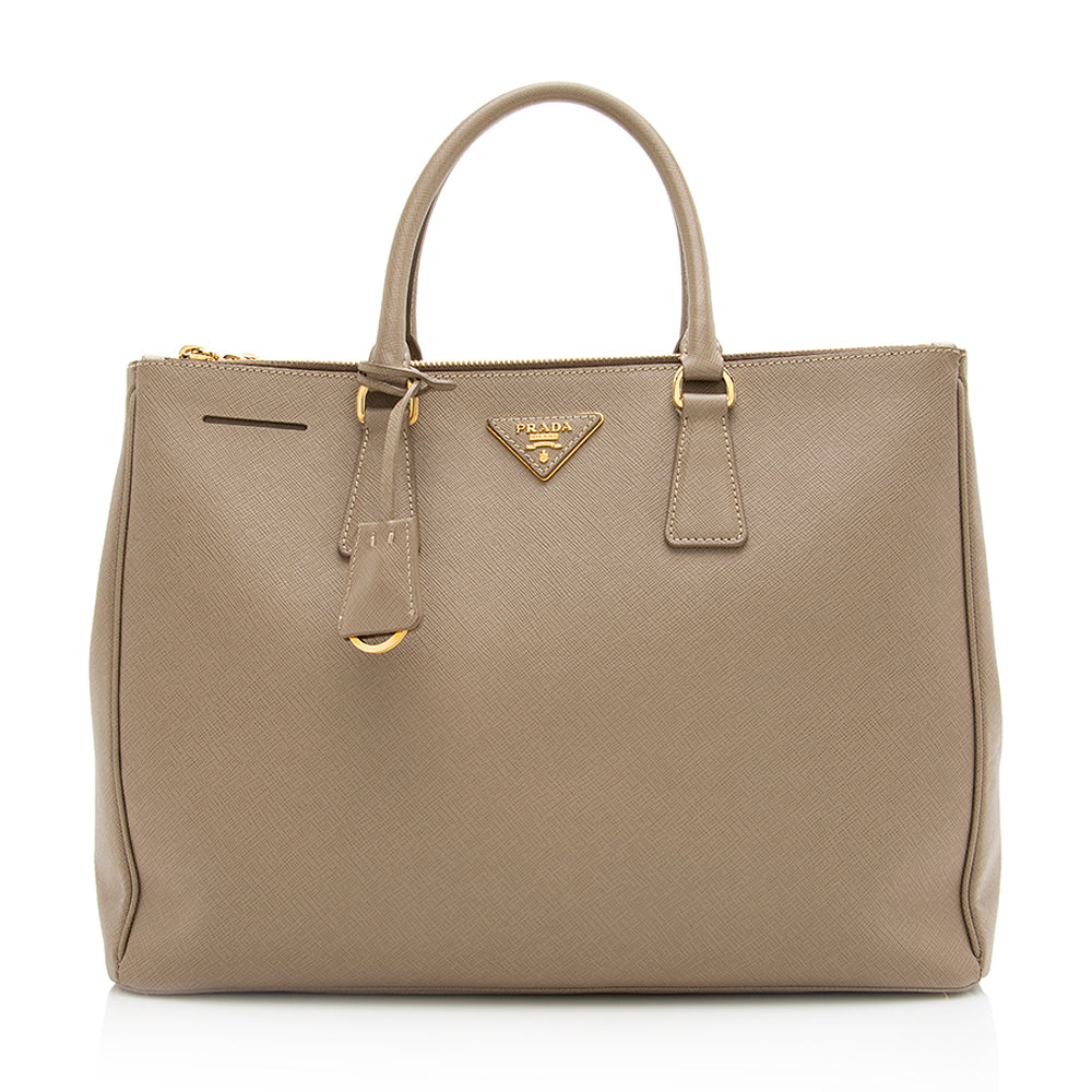 Prada Saffiano Lux Double-Zip Large Tote - Rovelle Bags