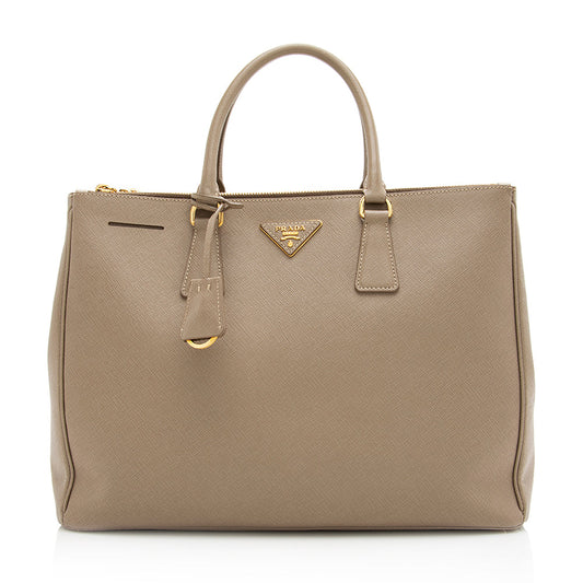 Prada Saffiano Lux Double-Zip Large Tote - Rovelle Bags