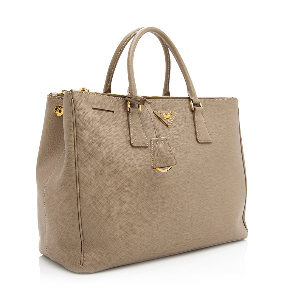 Prada Saffiano Lux Double-Zip Large Tote - Rovelle Bags