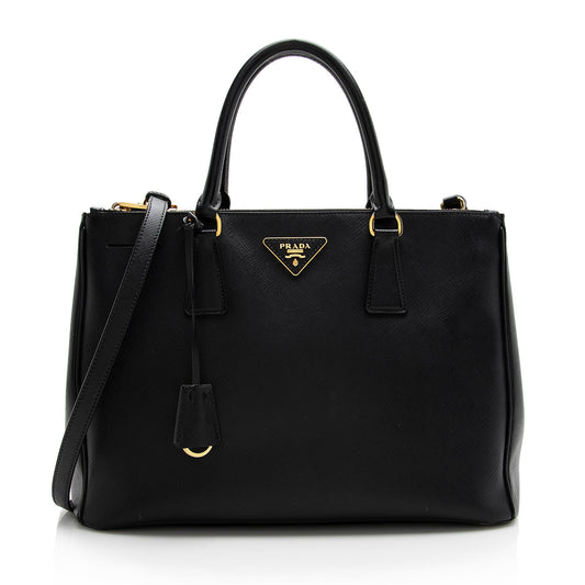Prada Saffiano Lux Double-Zip Medium Tote - Rovelle Bags