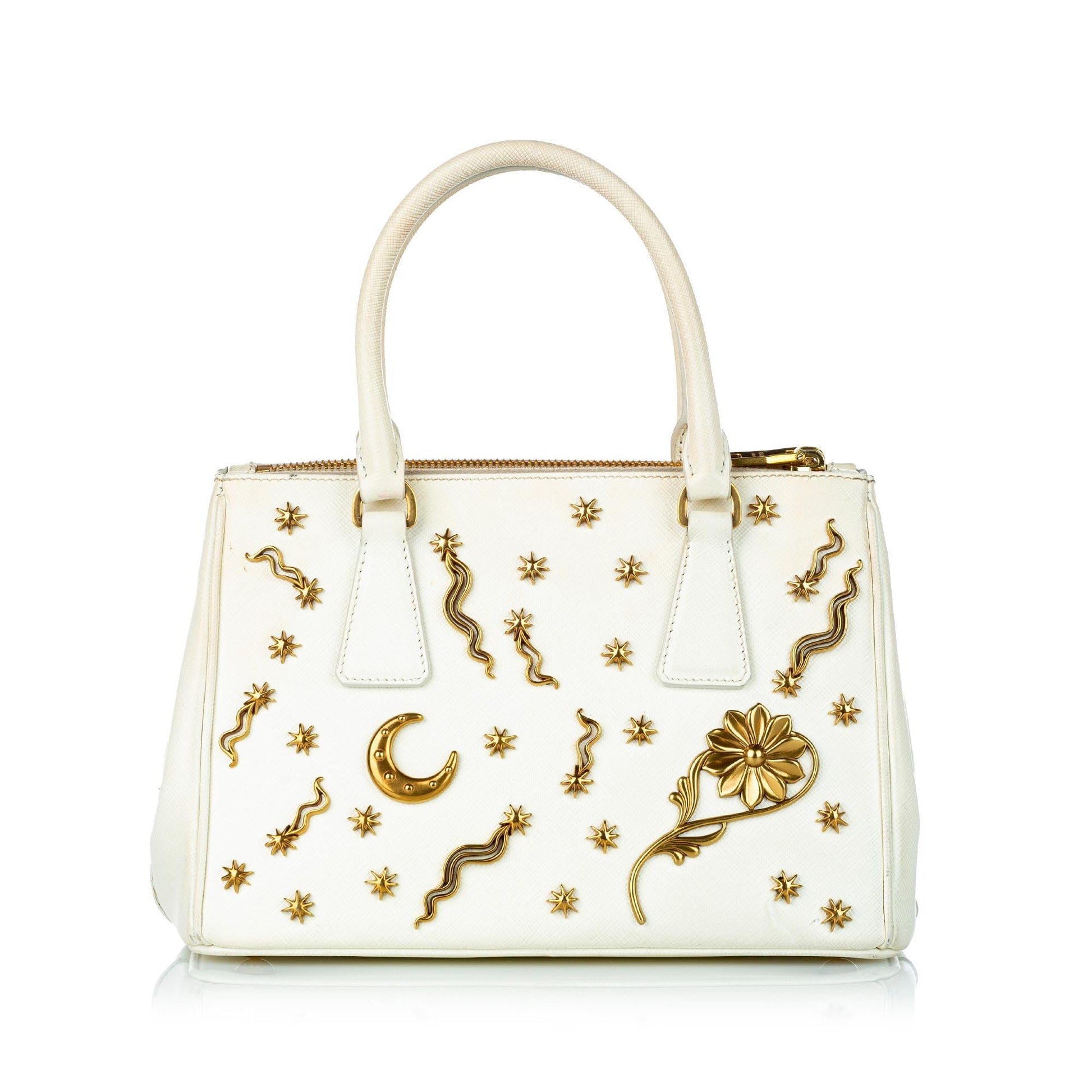 Prada Saffiano Lux Galleria Astrology Double Zip Handbag - Rovelle Bags