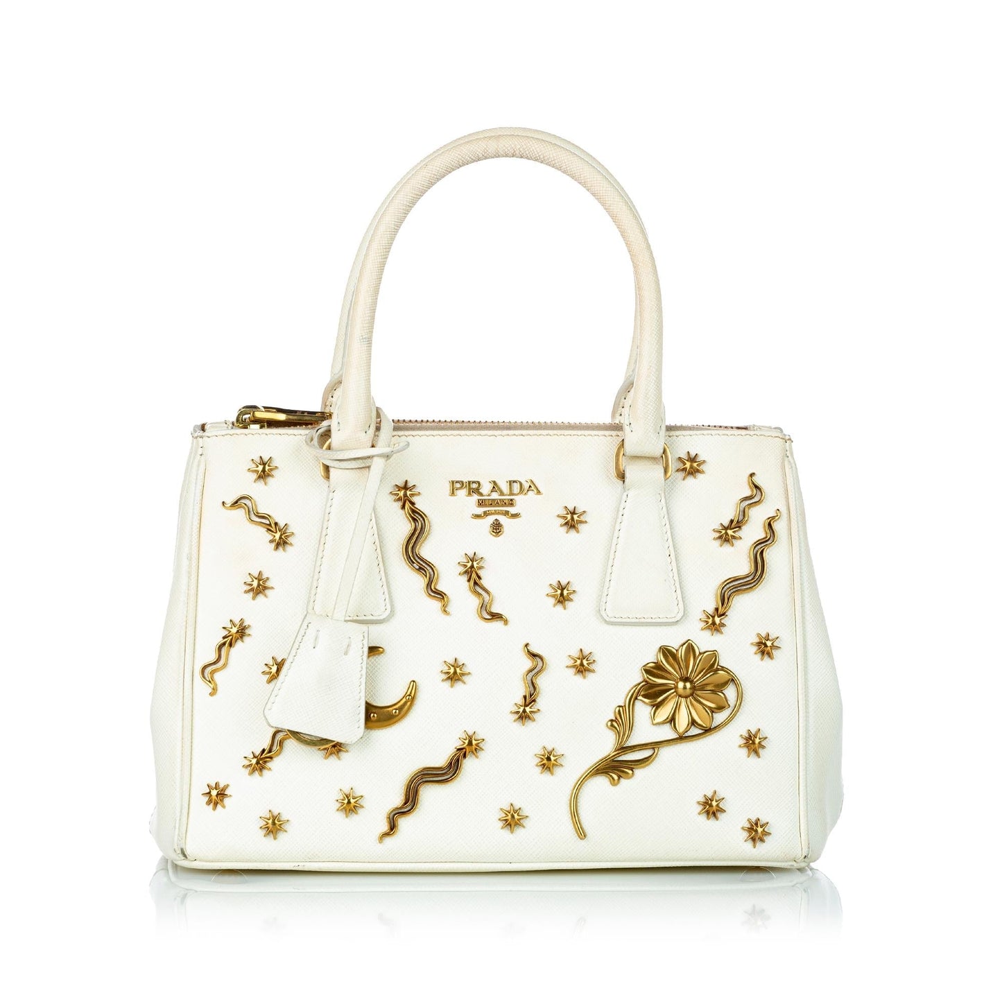 Prada Saffiano Lux Galleria Astrology Double Zip Handbag - Rovelle Bags