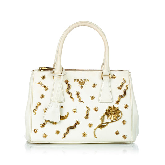 Prada Saffiano Lux Galleria Astrology Double Zip Handbag - Rovelle Bags