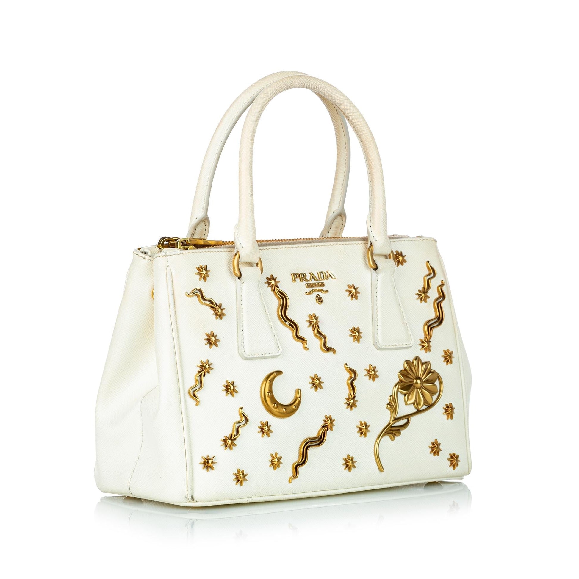 Prada Saffiano Lux Galleria Astrology Double Zip Handbag - Rovelle Bags
