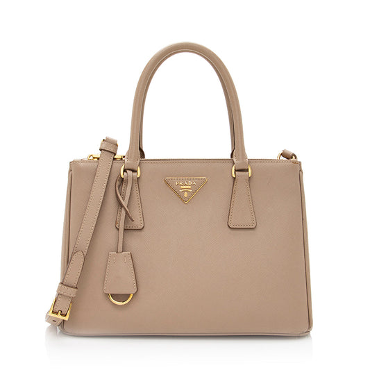 Prada Saffiano Lux Leather Double-Zip Small Tote - Rovelle Bags