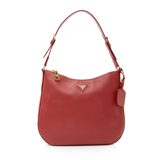 Prada Saffiano Lux Zip Medium Hobo Hobo Bag - Rovelle Bags