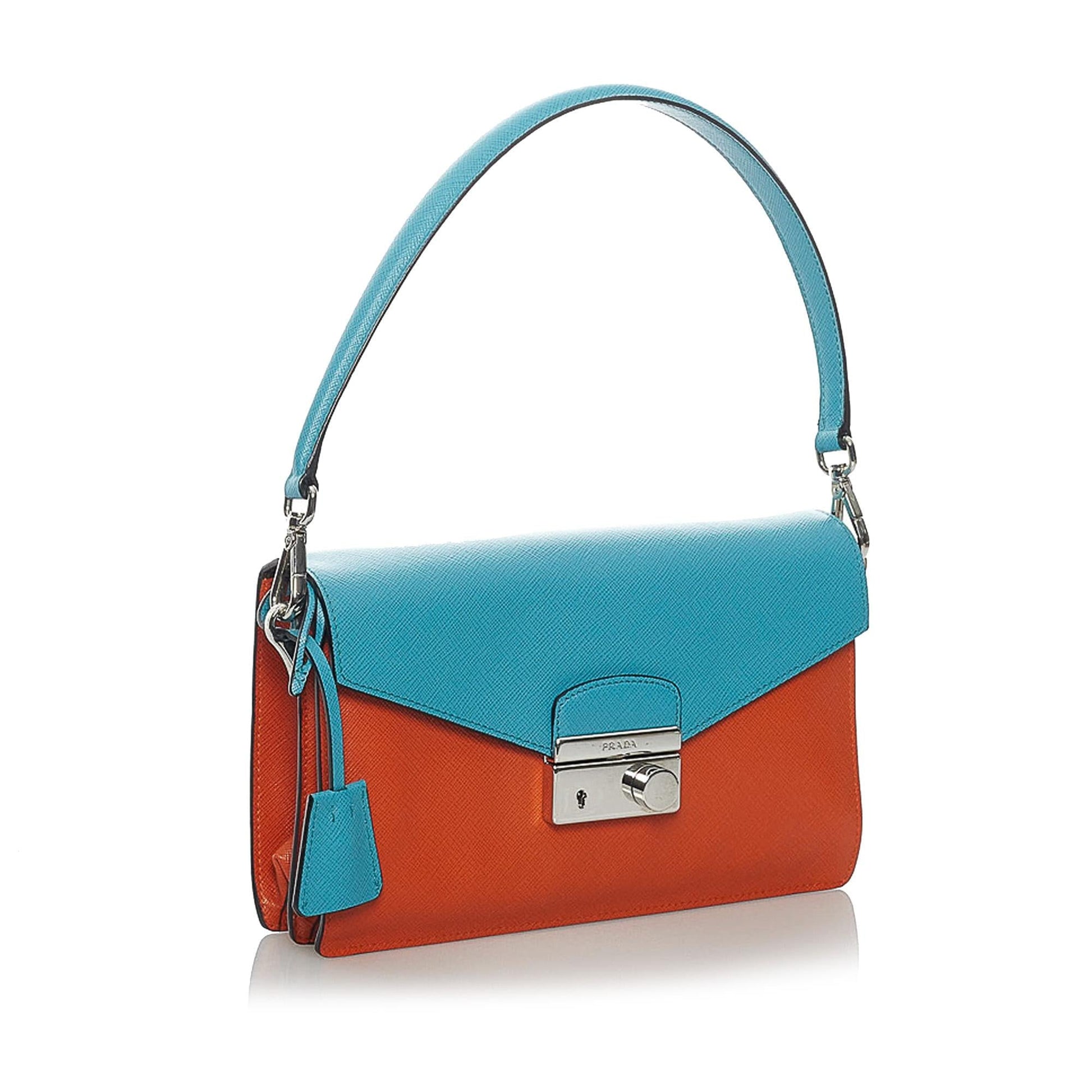Prada Saffiano Sound Lock Satchel - Rovelle Bags
