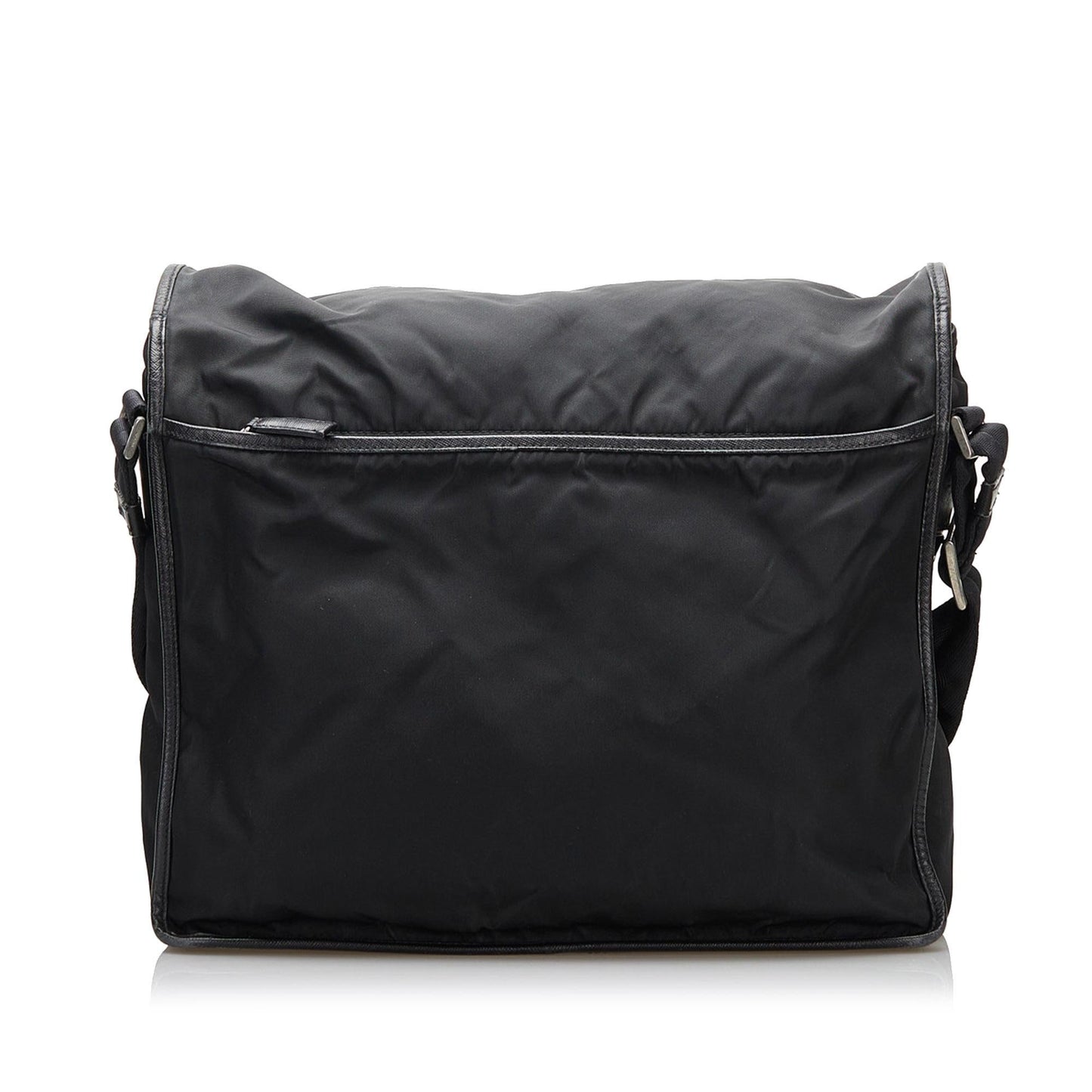 Prada Saffiano-Trimmed Tessuto Crossbody Bag - Rovelle Bags