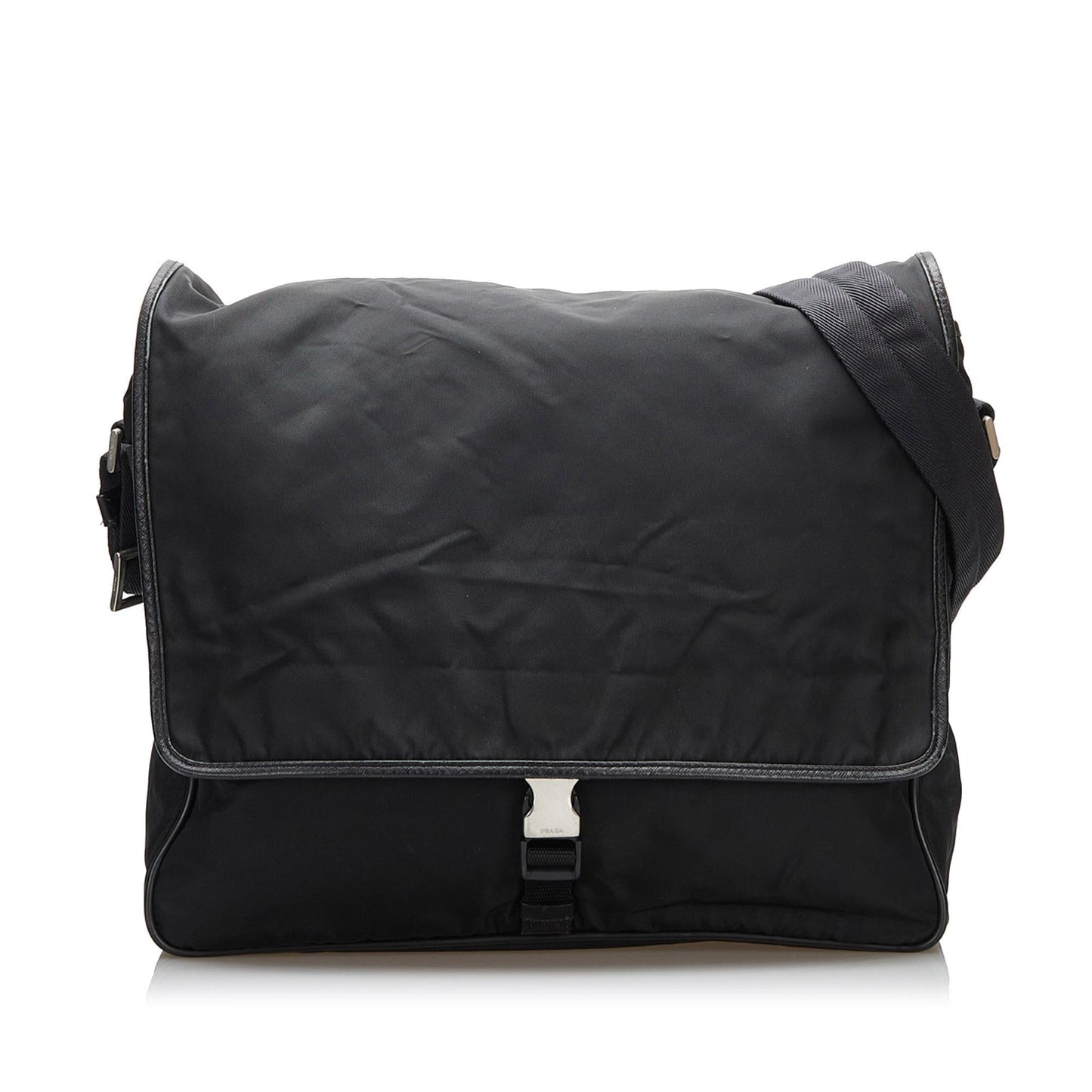 Prada Saffiano-Trimmed Tessuto Crossbody Bag - Rovelle Bags