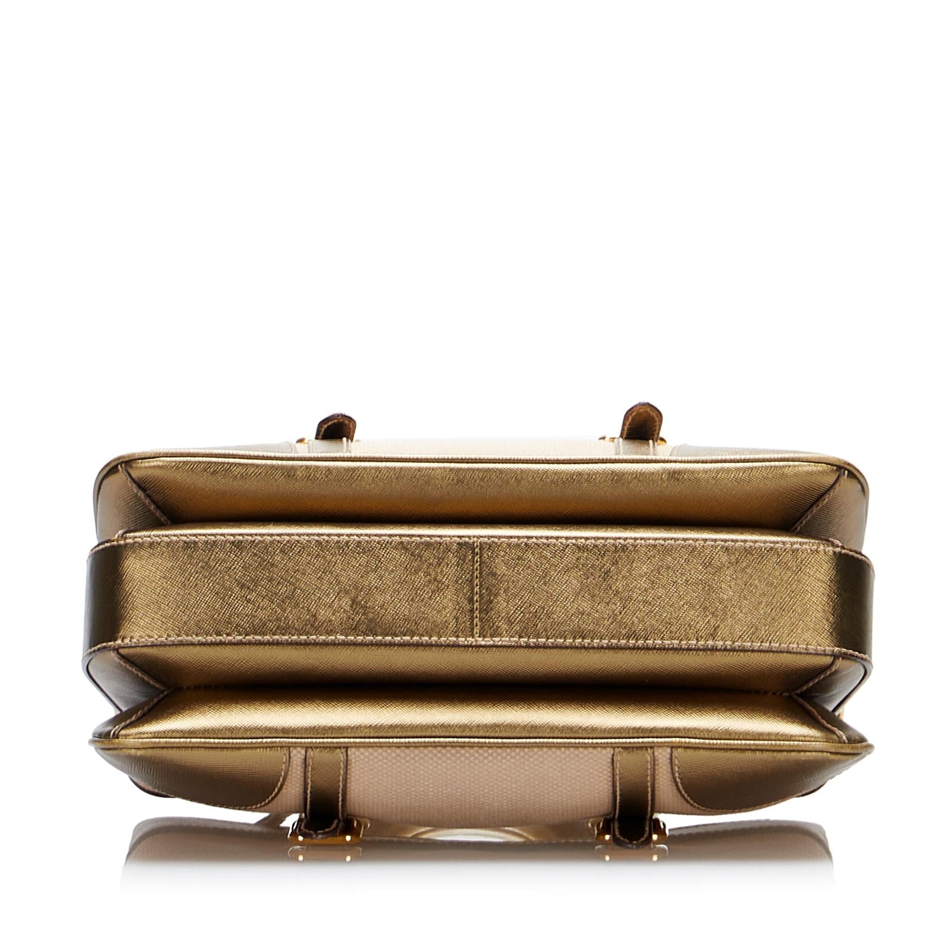 Prada Saffiano-Trimmed Tessuto Satchel - Rovelle Bags